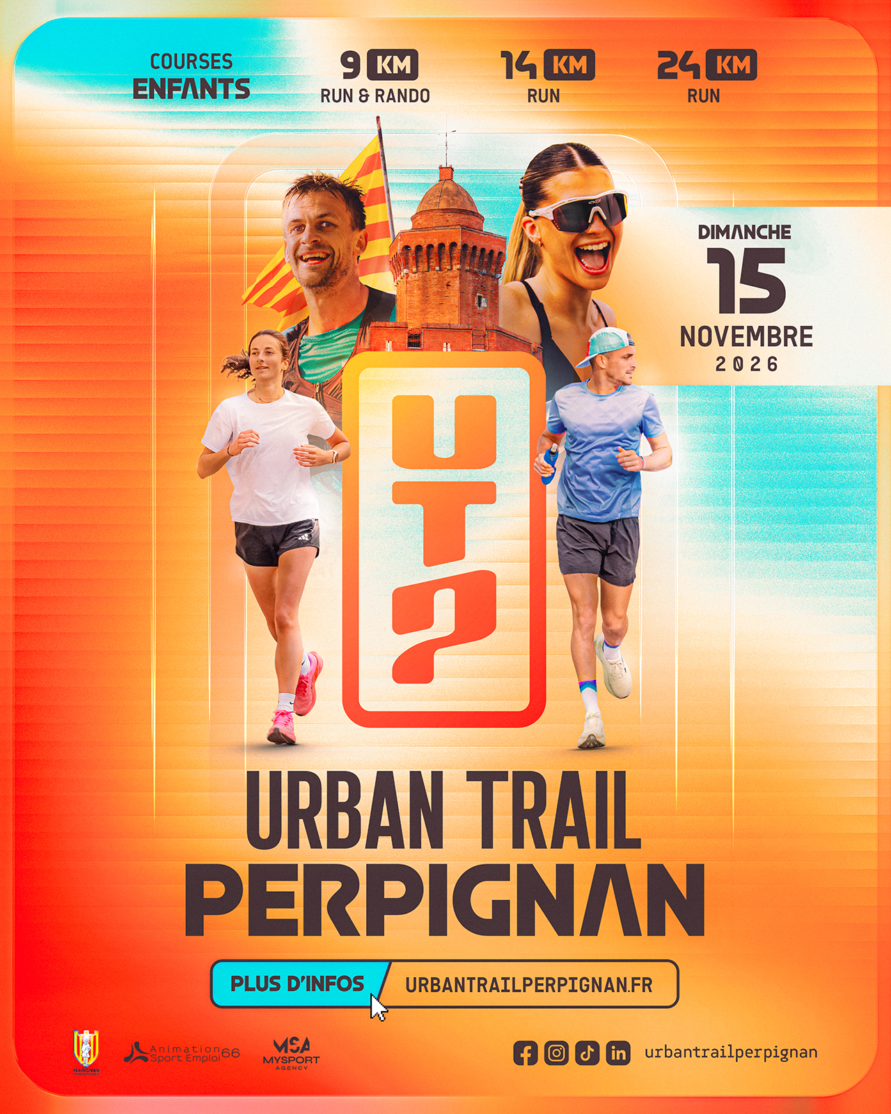 affiche urban trail de perpignan